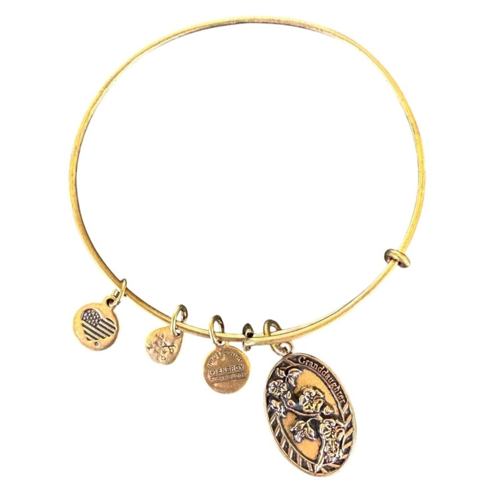 Alex and Ani Granddaughter Charm Bangle Gold Tone 2016 Keepsake Bracelet